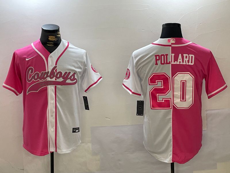 Men Dallas Cowboys #20 Pollard white pink Joint Name 2024 Nike Limited NFL Jersey style 6->dallas cowboys->NFL Jersey